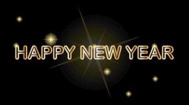 Altın metin Mutlu yıllar Lüks animasyon arkaplanı