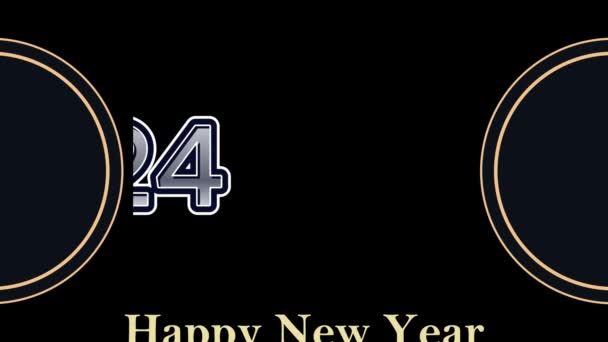 Wysokiej Jakości Szczęśliwego Nowego Roku 2024 Animowane Tło — Wideo stockowe