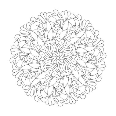 kdp içeriği için simetri gizemli yetişkin mandala boyama kitabı sayfası