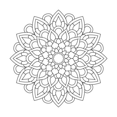 Yetişkin yıldız ışığı kdp kitap içeriği için mandala boyama kitabı sayfasını yatıştırır