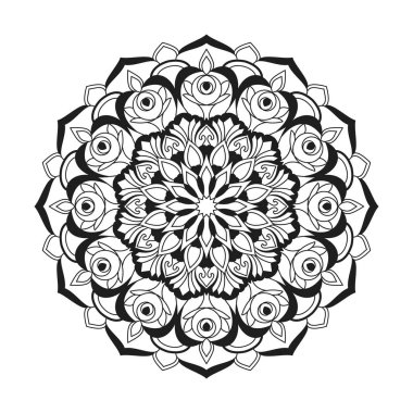 KDP içeriği için yetişkin zen whirl mandala boyama kitabı sayfası