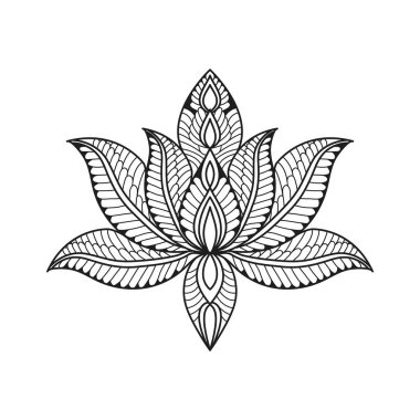 Kdp kitap içeriği için Lotus Mandala boyama kitabı sayfası