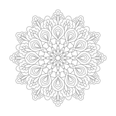 Kdp içeriği için Mandala izole edilmiş yetişkin boyama kitabı sayfası