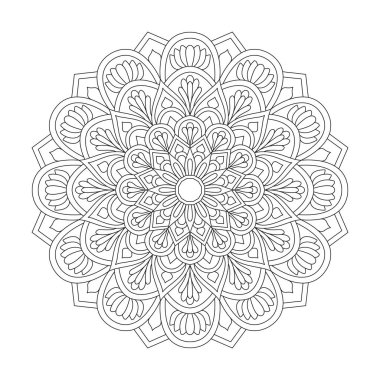 Kdp içeriği için karmaşık mandala boyama kitabı sayfası