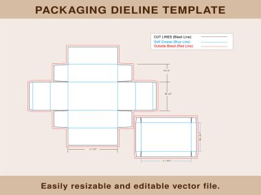 Ayakkabı Kutusu, Dieline Şablonu, Düzenlenebilir Vektör Dosyası,