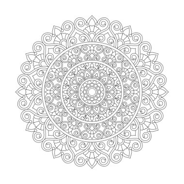 kdp Kitap İçi için Radyal Medietation Mandala Renklendirme Kitabı Sayfası