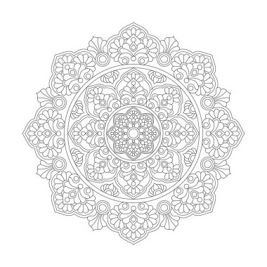 Kdp Kitap İçi için Radial Çiçek Mandala Renklendirme Kitabı Sayfası