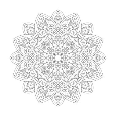 kdp Kitap İçi için Karmaşık Mandala Renklendirme Kitabı Sayfası