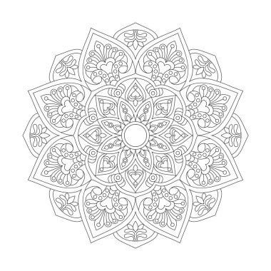 kdp Kitap İçi için Soyut Etnik Mandala Renklendirme Kitabı Sayfası