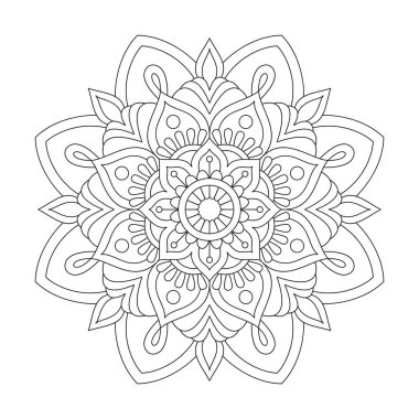 kdp Kitap İçi için Parlak Mandala Renklendirme Kitabı Sayfası