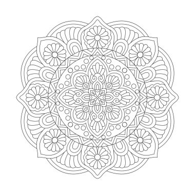 Renkli kitap sayfası için parlak çiçek mandala bulanıklaştırıldı