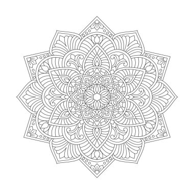 kdp Kitap İçi için Süslü Mandala Renklendirme Kitabı Sayfası