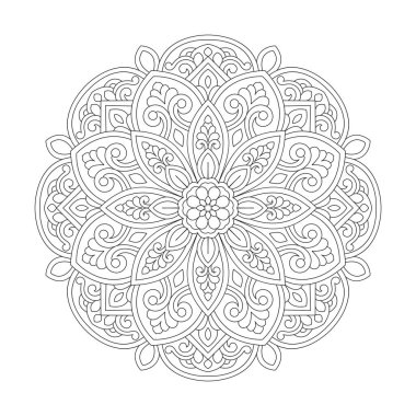 kdp kitap içeriği için yaratıcı çiçek mandala boyama kitabı sayfası