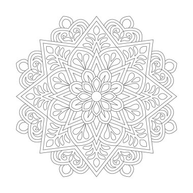 Kdp içeriği için Çiçek Zarafeti Mandala Tasarım Renkli kitap sayfası