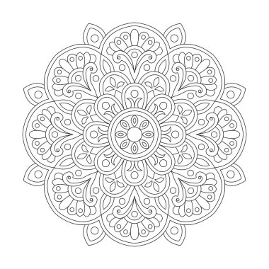 Kdp kitap içeriği için Çiçekli Peaceful Mandala Tasarım Renklendirme kitabı sayfası,