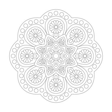 kdp Kitap İçi için Zarif Hareketler Mandala Renklendirme Kitabı Sayfası