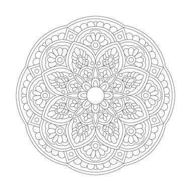 Kdp Kitap İçi İçin Çiçek Fantezi Mandala Renklendirme Kitabı Sayfası