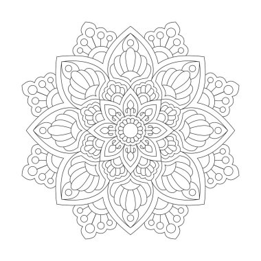 Kdp Kitap İçi için Çiçek Büyüsü Mandala Boyama Kitabı Sayfası