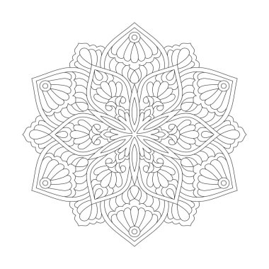 kdp Kitap İçi için Zarif Hareketler Mandala Renklendirme Kitabı Sayfası