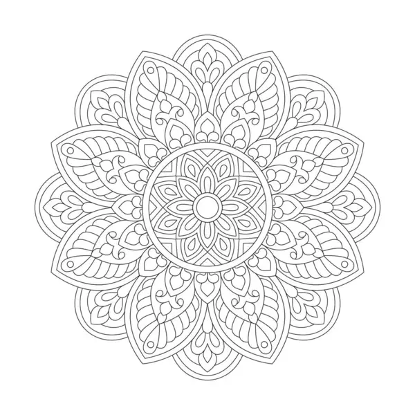 kdp Kitap İçi için Göksel Orta Parça Mandala Boyama Kitabı Sayfası