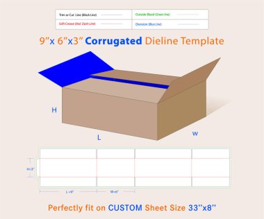 Çevre dostu 3 Ply Corrugated Packing Box 9x6x3 Güvenli Nakliye, Taşıma, Kurye