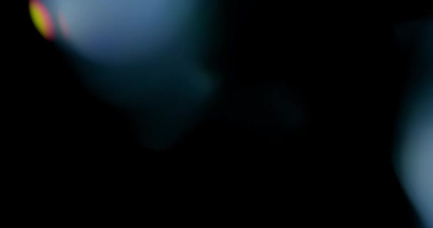 黒の背景に光の葉の遷移がオーバーレイ 球面レンズフレアアブストラクト背景4K 高品質4K映像 — ストック動画