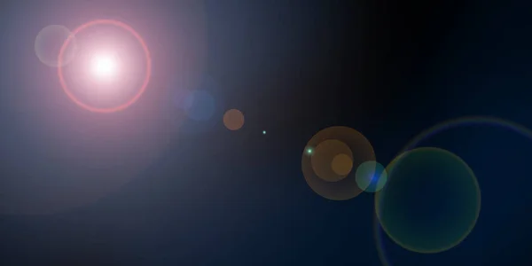Sinematik Lens Flares Işık Sızıntıları Siyah Arkaplanı Kaplıyor Fütürist Teknoloji — Stok fotoğraf