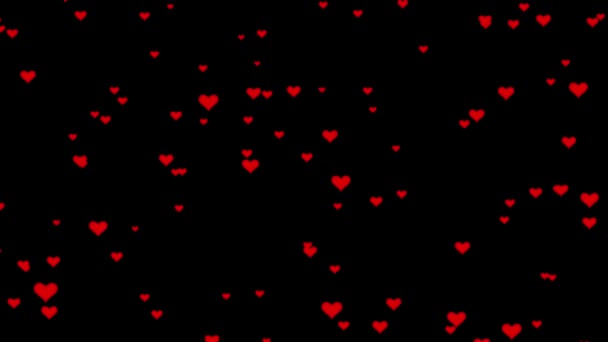 Накладання Серця Чорний Фон Ефект Сердець Високоякісні Кадри — стокове відео