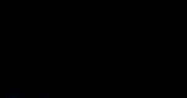Елегантні Переходи Лінзи Спалахують Світло Витік Накладення Чорному Тлі Високоякісні — стокове відео