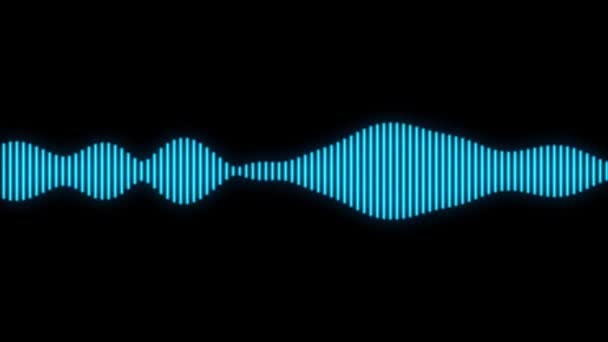 Синяя Волна Формирует Звуковую Изоляцию Черном Фоне Анимация Визуализации Звукового — стоковое видео