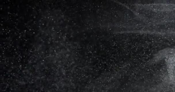 Siyah Zemin Üzerinde Süper Yavaş Çekim Soyut Parçacıkları Red Kamerayla — Stok video