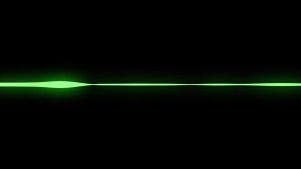 在黑声波背景下 简约的波形音频频谱抽象为绿色 3D渲染循环动画 高质量的4K镜头 — 图库视频影像