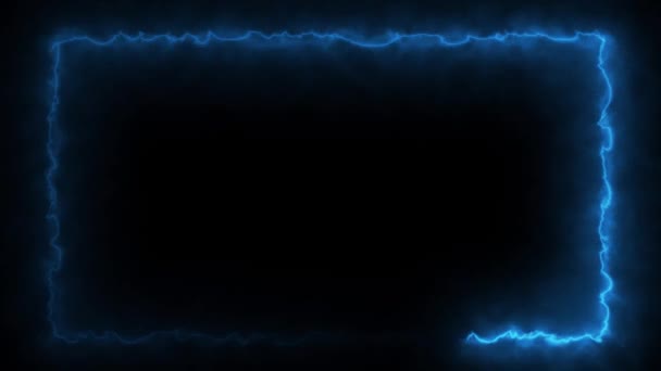 Neonowa Ramka Odizolowana Czarnym Tle Kolorowy Futurystyczny Niebieski Laser Bezszwowy — Wideo stockowe