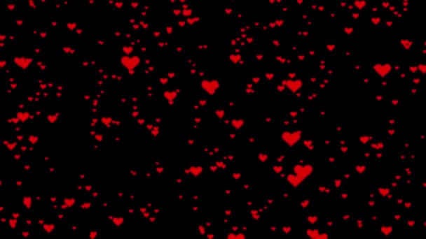 Srdce Překrývá Černém Pozadí Hearts Effect Vysoce Kvalitní Záběry — Stock video