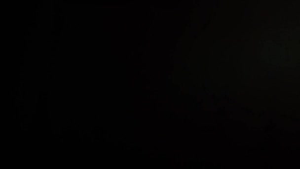 シネマティックレンズフレアブラックの背景に光漏れオーバーレイ 球面光抽象的背景 高品質4K映像 — ストック動画