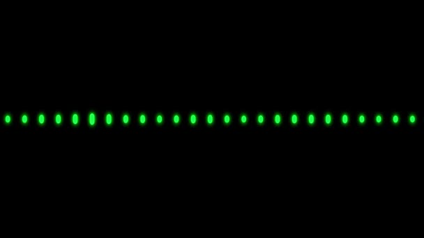 Zelená Audio Frekvence Zvuk Spektrum Vlnění Abstraktní Zelená Černém Pozadí — Stock video