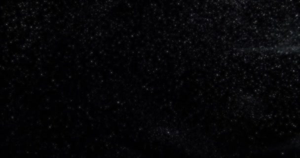 Glowing Dust Particles Black Screen Overlay Filmed Red Camera Slow — Vídeos de Stock