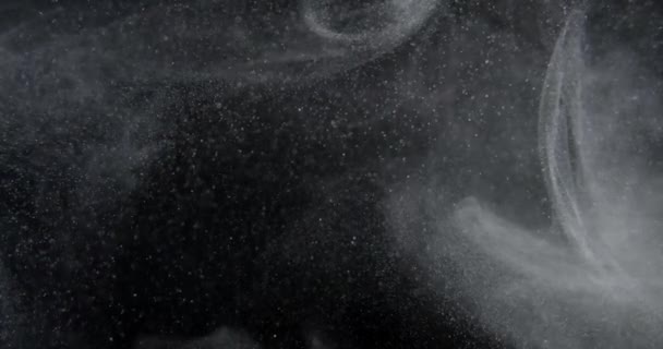 黒い画面のオーバーレイ上の塵粒子のシステム スローモーションでRedカメラで撮影 抽象的な形の背景 高品質4K映像 — ストック動画