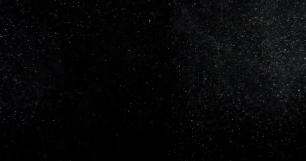 Накладываются Частицы Атмосферной Пыли Черный Экран Снято Красную Камеру Замедленной — стоковое видео