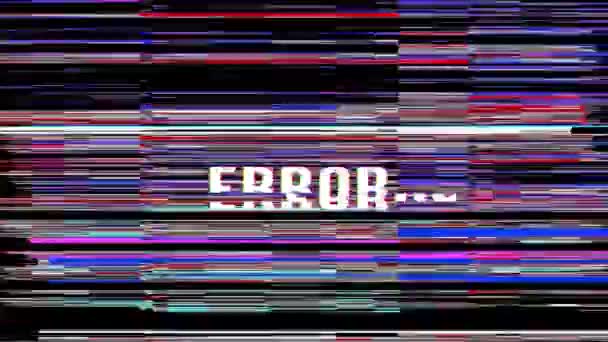 Falha Sistema Erros Computador Vírus Informações Danificadas Mensagem Erro Crítico — Vídeo de Stock