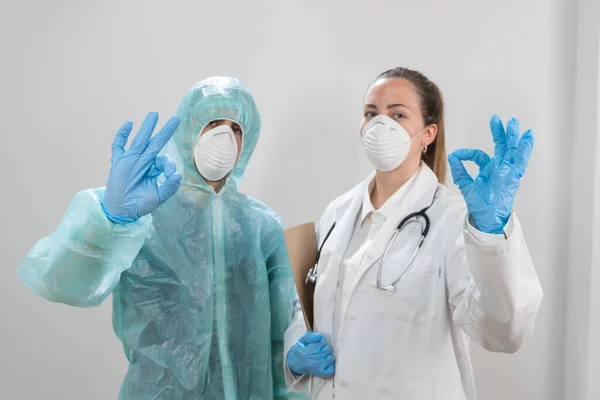 Médicos Enfermeiros Que Trabalham Nos Hospitais Lutam Contra Coronavírus Médicos — Fotografia de Stock