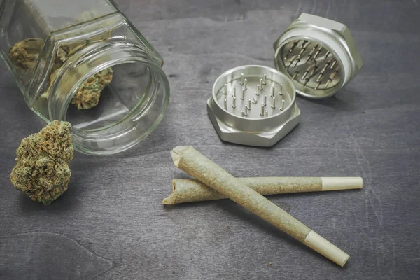 Cbd Medis Ganja Dan Daun Rami Cannabis Medis Organik Dan — Stok Foto