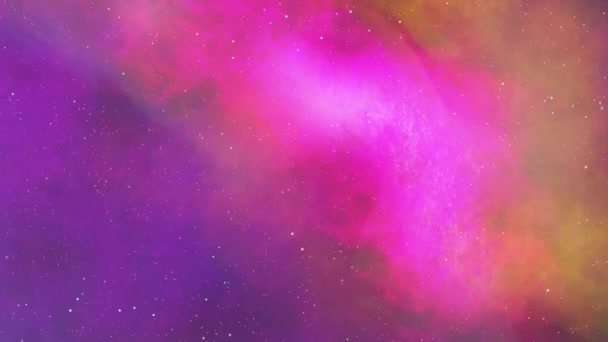 Colorido Relajante Fondo Animado Universo Viaje Espacial Con Estrellas Nebulosas — Vídeos de Stock