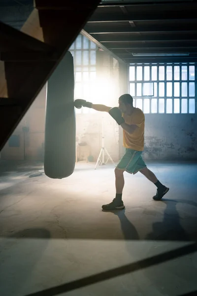 Young Man Boxing Workout Old Building High Quality Photo Imagen De Stock