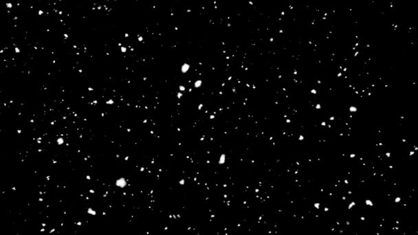Fiocchi Neve Sovrappongono Lentamente Cadendo Effetto Notte Invernale Nevoso Colpo — Video Stock