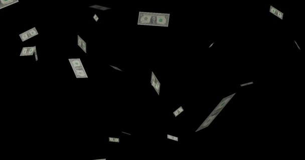 Dollarsedeln Sjunker Pengar Videoeffekt Högkvalitativ Film — Stockvideo