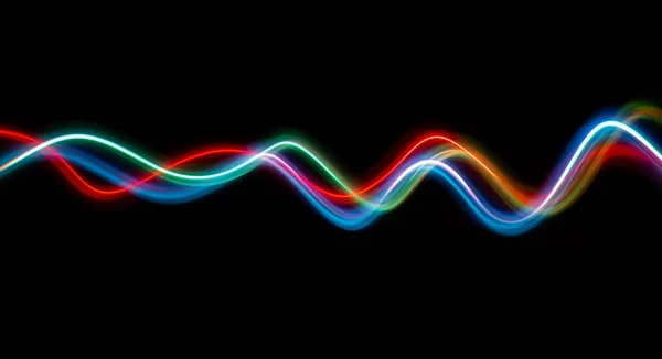 Futuristic Light Wave Energy Elegant Glowing Lines Banner Design Abstract — Stock Photo, Image
