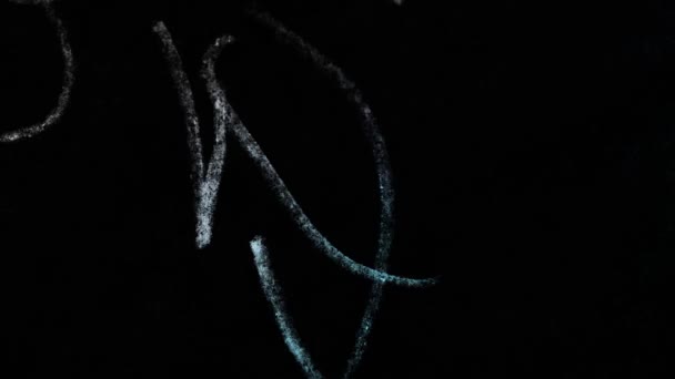 Гранд Олівцем Каракулі Лінії Чорному Тлі Шум Пил Зерно Старій — стокове відео