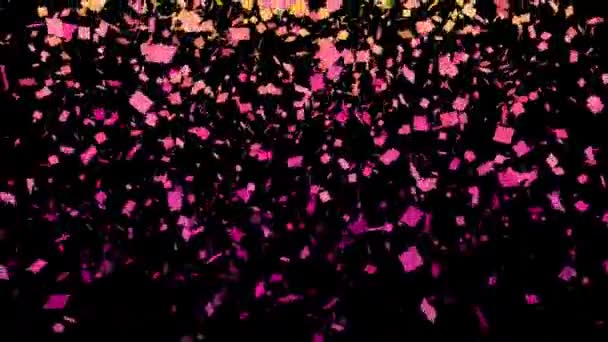 Düşen Renkli Konfeti Parçacıkları Yüksek Kalite Görüntü — Stok video