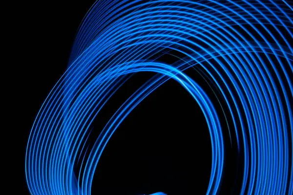 Abstract Achtergrond Neon Elektrisch Blauw Gloeiende Lijnen Hoge Kwaliteit Foto Rechtenvrije Stockfoto's